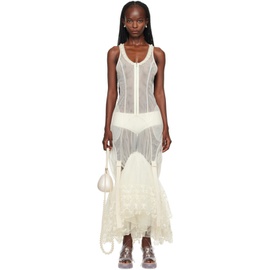 시몬 로샤 Simone Rocha SSENSE Exclusive 오프화이트 Off-White Fitted Zip-Up Maxi Dress 232405F055000