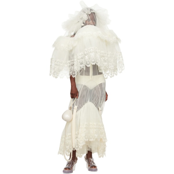  시몬 로샤 Simone Rocha SSENSE Exclusive 오프화이트 Off-White Fitted Zip-Up Maxi Dress 232405F055000