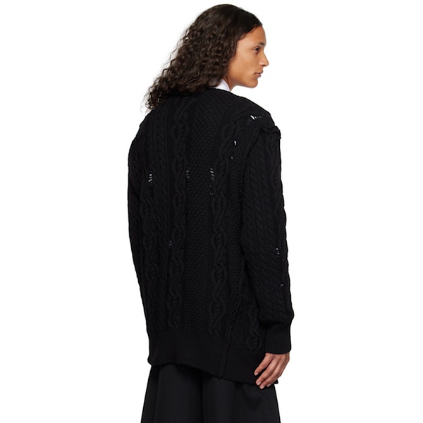  시몬 로샤 Simone Rocha Black Distressed Sweater 232405M201000