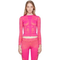 Sinead Gorey Pink Laser-Cut Long Sleeve T-Shirt 232483F110008