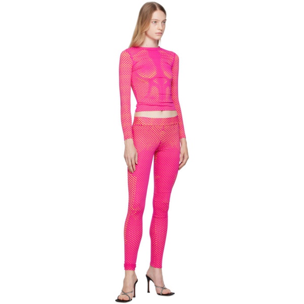  Sinead Gorey Pink Laser-Cut Long Sleeve T-Shirt 232483F110008