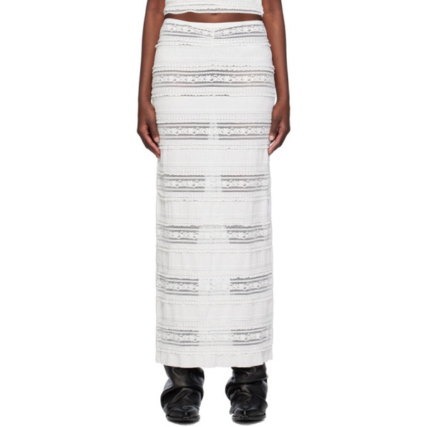  Sinead Gorey White Semi-Sheer Maxi Skirt 241483F093002