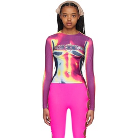 Sinead Gorey Pink Stud-Belt Long Sleeve T-Shirt 231483F110009