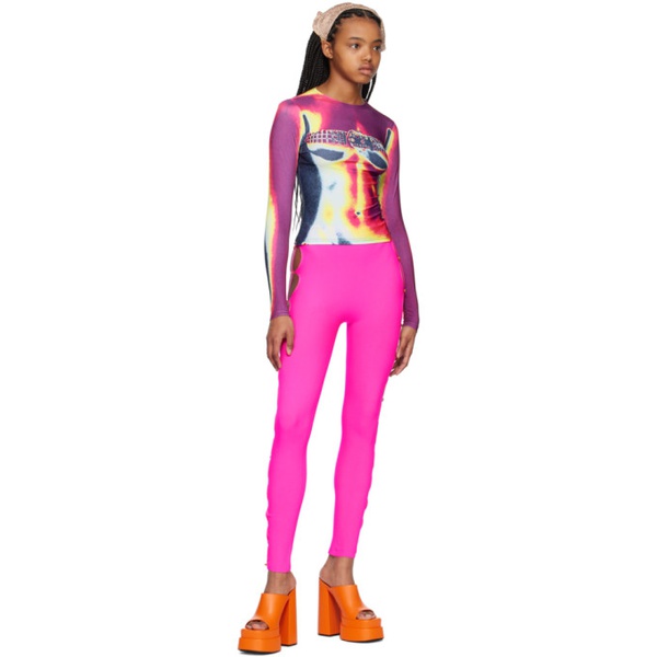  Sinead Gorey Pink Stud-Belt Long Sleeve T-Shirt 231483F110009