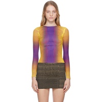 Sinead Gorey Purple & Yellow Laser-Cut Long Sleeve T-Shirt 232483F110009