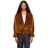 Situationist Brown Belted Jacket 232149M180000