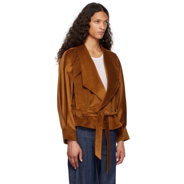  Situationist Brown Belted Jacket 232149M180000