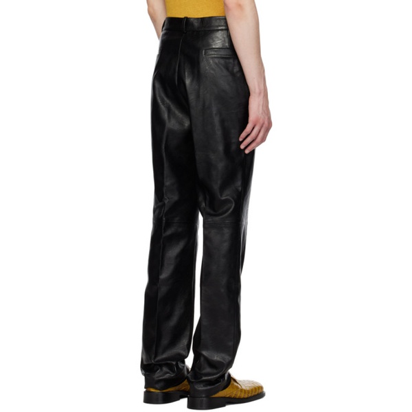  Situationist Black YASPIS 에디트 Edition Faux-Leather Trousers 232149M191007