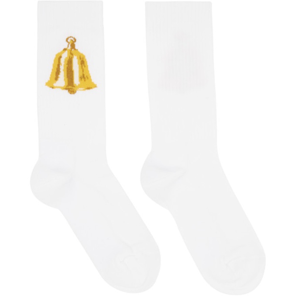  Sky High Farm Workwear Three-Pack White Charm Jacquard Socks 232219F076001