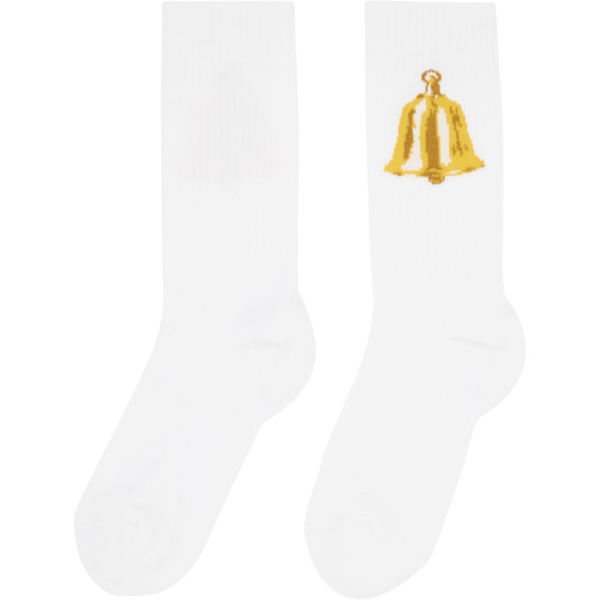  Sky High Farm Workwear Three-Pack White Charm Jacquard Socks 232219F076001