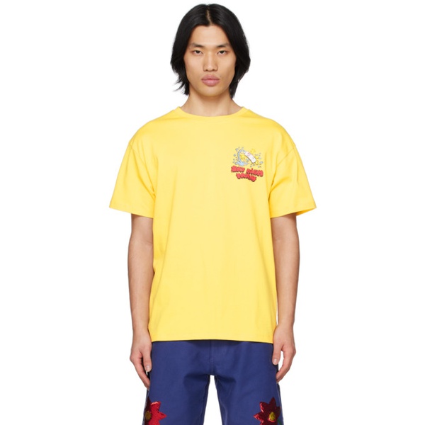  Sky High Farm Workwear Yellow Slippery When Wet T-Shirt 231219M213001