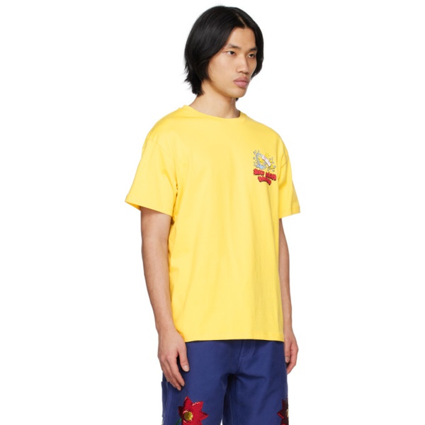  Sky High Farm Workwear Yellow Slippery When Wet T-Shirt 231219M213001