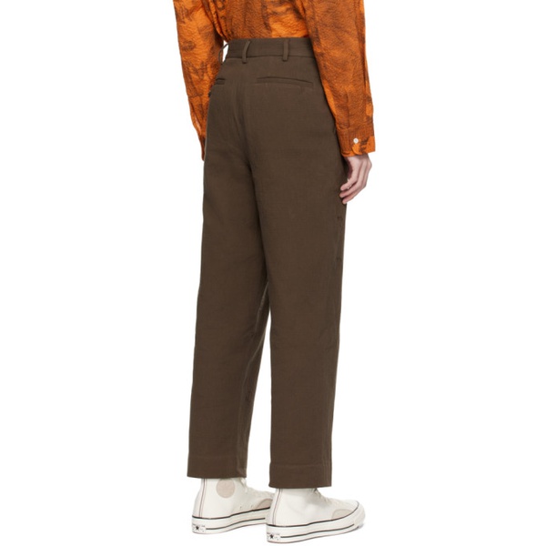  Small Talk Studio Brown Embroidered Trousers 241205M191003