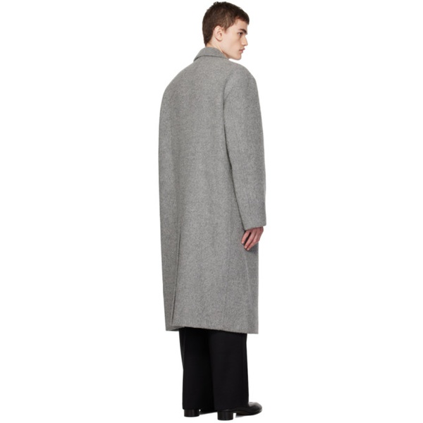  솔리드 옴므 Solid Homme Gray Brushed Coat 232221M176005