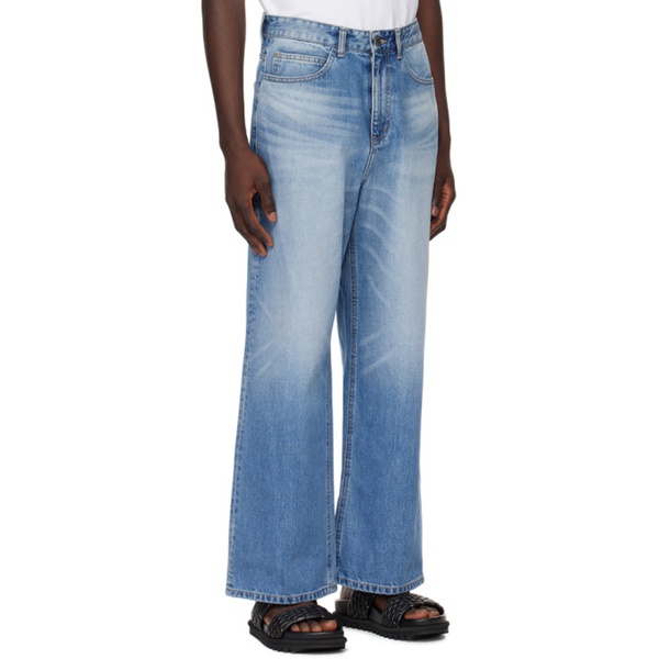  솔리드 옴므 Solid Homme Blue Wide Jeans 241221M186006