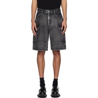 솔리드 옴므 Solid Homme Black Faded Denim Shorts 241221M193003