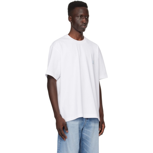  솔리드 옴므 Solid Homme White Embroidered T-Shirt 241221M213009