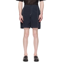 솔리드 옴므 Solid Homme Navy Stitched Cargo Shorts 241221M193013