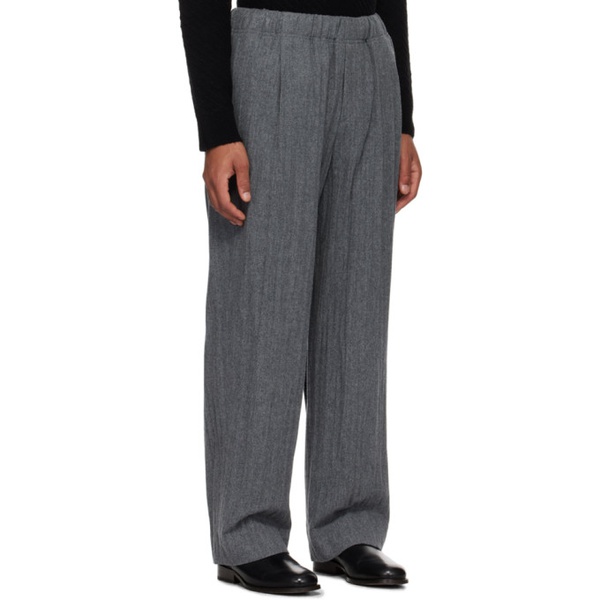  솔리드 옴므 Solid Homme Gray Pleated Trousers 232221M191006