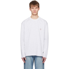 솔리드 옴므 Solid Homme Gray Embroidered Long Sleeve T-Shirt 231221M213020