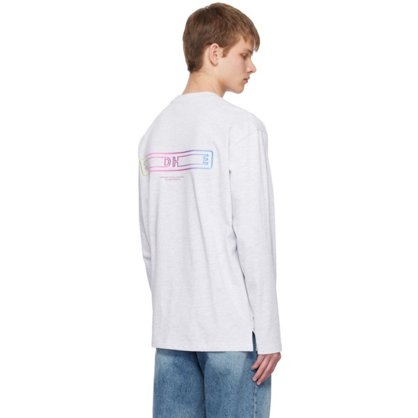  솔리드 옴므 Solid Homme Gray Embroidered Long Sleeve T-Shirt 231221M213020