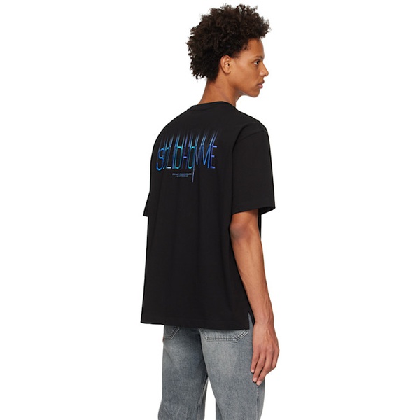  솔리드 옴므 Solid Homme Black Embroidered T-Shirt 231221M213012
