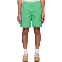 솔리드 옴므 Solid Homme Green Embroidered Shorts 231221M193010