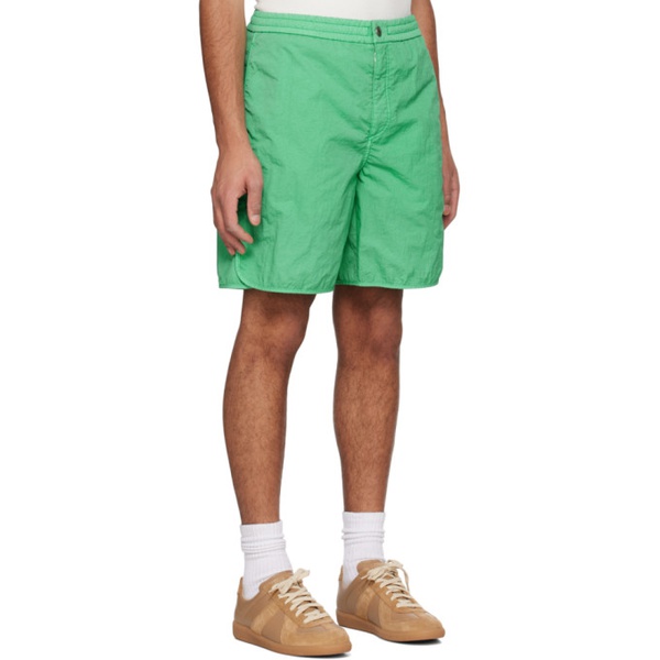  솔리드 옴므 Solid Homme Green Embroidered Shorts 231221M193010