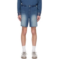 솔리드 옴므 Solid Homme Blue Faded Shorts 231221M193012