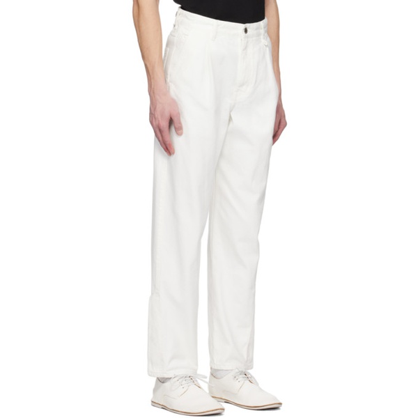 솔리드 옴므 Solid Homme White Semi-Wide Jeans 231221M186003