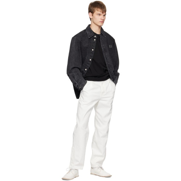  솔리드 옴므 Solid Homme White Semi-Wide Jeans 231221M186003