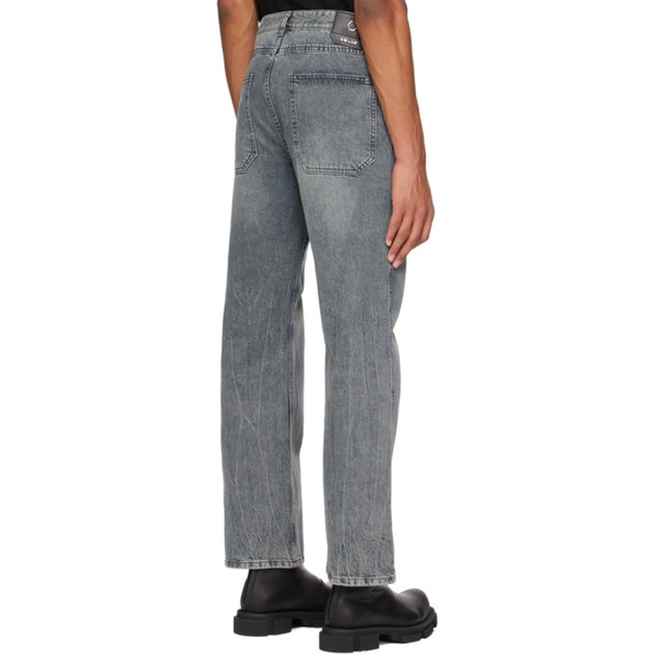  솔리드 옴므 Solid Homme Gray Straight Washed Jeans 231221M186001