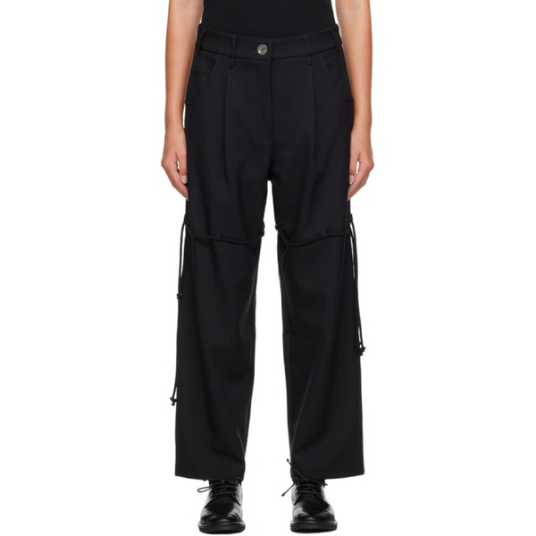  송 포 더 뮤트 Song for the Mute Black Straight-Leg Trousers 232699F087000