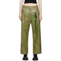 송 포 더 뮤트 Song for the Mute Green Straight-Fit Faux-Leather Trousers 232699F087006