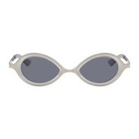 송 포 더 뮤트 Song for the Mute SSENSE Exclusive Silver the Goggle Sunglasses 242699F005003