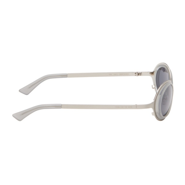  송 포 더 뮤트 Song for the Mute SSENSE Exclusive Silver the Goggle Sunglasses 242699F005003