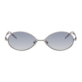 송 포 더 뮤트 Song for the Mute SSENSE Exclusive Silver the Teardrop Sunglasses 242699F005001