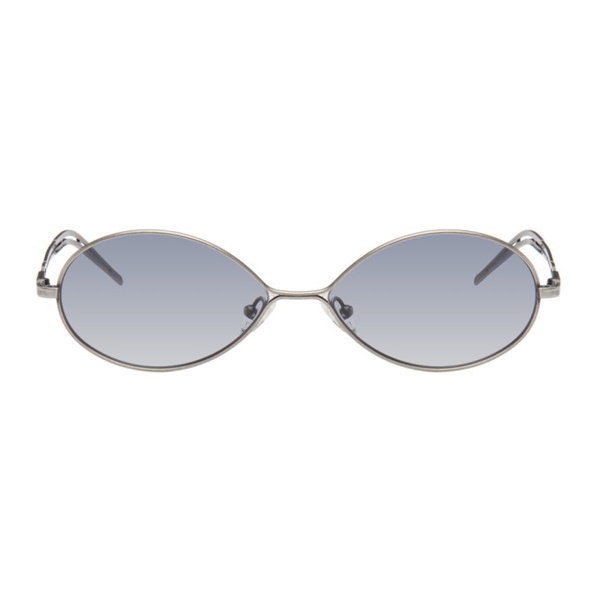  송 포 더 뮤트 Song for the Mute SSENSE Exclusive Silver the Teardrop Sunglasses 242699F005001
