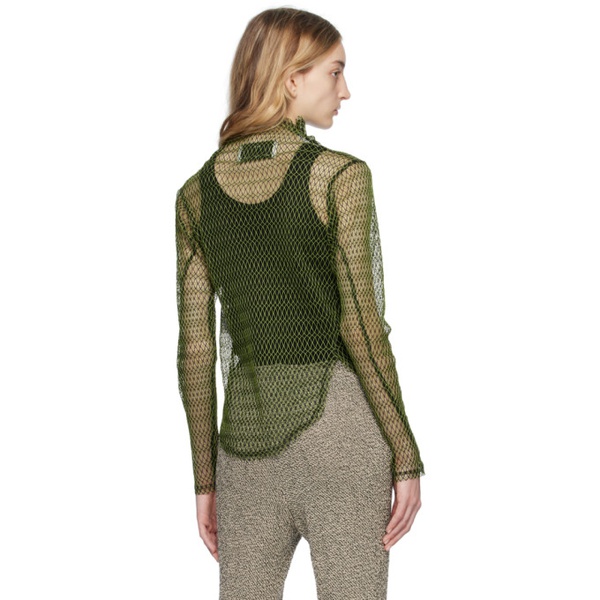  송 포 더 뮤트 Song for the Mute Green & Black Twisted Turtleneck 231699F096011