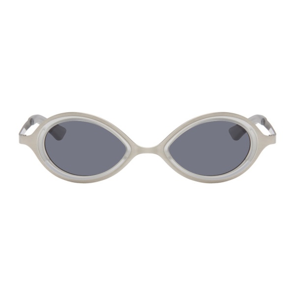 송 포 더 뮤트 Song for the Mute SSENSE Exclusive Silver the Goggle Sunglasses 242699M134000