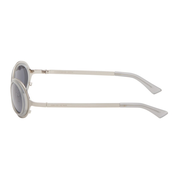 송 포 더 뮤트 Song for the Mute SSENSE Exclusive Silver the Goggle Sunglasses 242699M134000