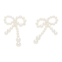 소피 빌리 브라헤 Sophie Bille Brahe White Rosette de Perles Earrings 241686F009003
