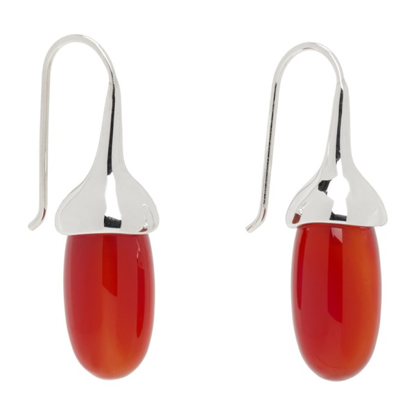  소피 부하이 Sophie Buhai Silver & Red Dripping Stone Earrings 241942F022035
