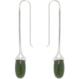 소피 부하이 Sophie Buhai Silver & Green Long Dripping Stone Earrings 241942F009009