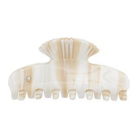 소피 부하이 Sophie Buhai White & Beige Small Fan Shell Claw Hair Clip 242942F018023