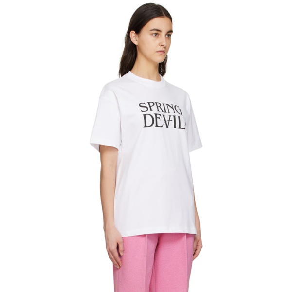  소울랜드 Soulland White Spring Devil T-Shirt 231621F110001