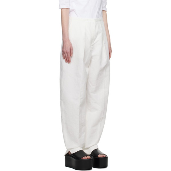  스포트막스 Sportmax White Turbigo Trousers 231301F087011