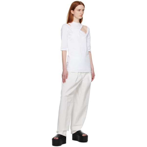  스포트막스 Sportmax White Turbigo Trousers 231301F087011