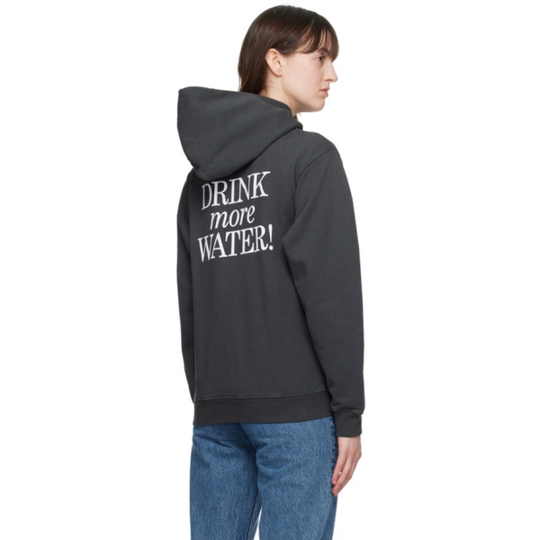  스포티 앤 리치 Sporty & Rich Black New Drink More Water Hoodie 241446F097004