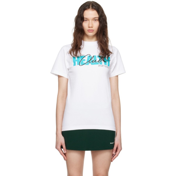  스포티 앤 리치 Sporty & Rich White 80s Club T-Shirt 241446F110011